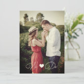 Cute Whimsical Typography Custom Photo Couple Kaart (Staand voorkant)