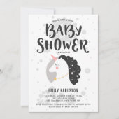 Cute & Whimsical Unicorn Baby shower Invitation I Kaart (Voorkant)