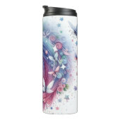 Cute Whimsical Unicorn & Butterfly Thermal Tumbler Thermosbeker (Geroteerd rechts)