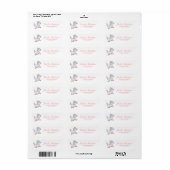 Cute Whimsical Unicorn Return Address Etiket (Full Sheet)