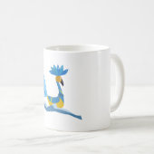 Cute Whimsical-vogel zwemt in het water Koffiemok (Voorkant rechts)