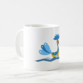 Cute Whimsical-vogel zwemt in het water Koffiemok (Voorkant links)