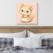 Cute Whimsical Watercolor Animal  Canvas Afdruk (Insitu (Slaapkamer))