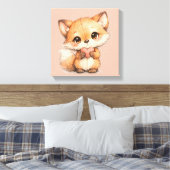 Cute Whimsical Watercolor Animal Canvas Afdruk (Insitu (Slaapkamer))