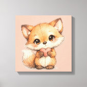 Cute Whimsical Watercolor Animal Canvas Afdruk (Voorkant)