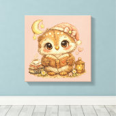 Cute Whimsical Watercolor Animal Canvas Afdruk (Insitu (Houten vloer))