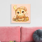 Cute Whimsical Watercolor Animal Canvas Afdruk (Insitu (Woonkamer))