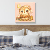 Cute Whimsical Watercolor Animal Canvas Afdruk (Insitu (Slaapkamer))
