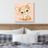 Cute Whimsical Watercolor Animal Canvas Afdruk (Insitu (Slaapkamer))