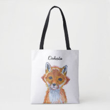 Cute whimsical Waterverf Fox Personalized