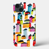 Cute whimsical waterverf houses Case-Mate iPhone case (Achterkant)