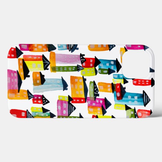 Cute whimsical waterverf houses Case-Mate iPhone case (Achterkant (horizontaal))