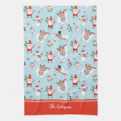 Cute Whimsical Winter Christmas Theedoek (Verticaal)
