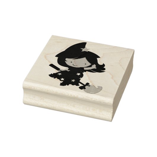 Cute Whimsical Witch Rubberstempel (Stempel)