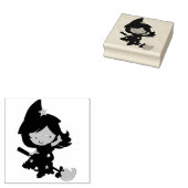 Cute Whimsical Witch Rubberstempel (Gestempeld)