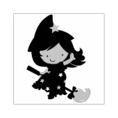 Cute Whimsical Witch Rubberstempel (Afrduk)