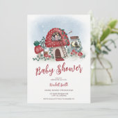 Cute whimsical woodland fairy paddenstoel baby sho kaart (Staand voorkant)