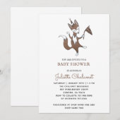 Cute Whimsical Woodland Fox Baby Boy Shower Kaart (Voorkant / Achterkant)