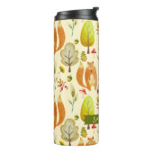 Cute Whimsical Woodland Waterverf Fox Pattern Thermosbeker (Gedraaid links)