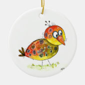 Cute Whimsical Yellow Bird Keramisch Ornament (Voorkant)