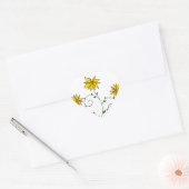 Cute Whimsical Yellow Flowers Doodle Art Hart Sticker (Envelop)