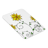 Cute Whimsical Yellow Flowers Doodle Art Magneet (Rechterzijde)