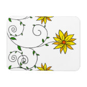 Cute Whimsical Yellow Flowers Doodle Art Magneet (Horizontaal)