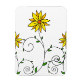 Cute Whimsical Yellow Flowers Doodle Art Magneet (Verticaal)
