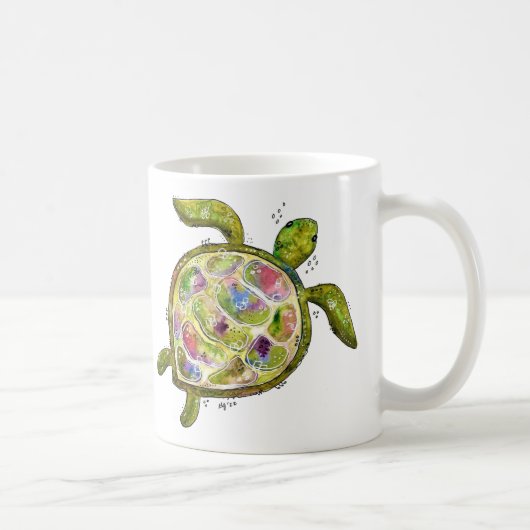 Cute Whimsical Zee Turtle Koffiemok (Rechts)