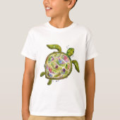 Cute Whimsical Zee Turtle T-shirt (Voorkant)