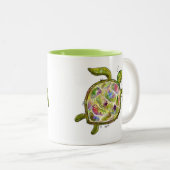 Cute Whimsical Zee Turtle Tweekleurige Koffiemok (Voorkant rechts)