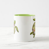 Cute Whimsical Zee Turtle Tweekleurige Koffiemok (Center)