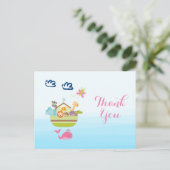 Cute Whimsical Zoo Animal Ark Baby shower Bedankt Briefkaart (Staand voorkant)
