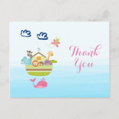 Cute Whimsical Zoo Animal Ark Baby shower Bedankt Briefkaart (Voorkant)