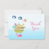 Cute Whimsical Zoo Animal Ark Baby shower Bedankt Kaart (Voorkant)