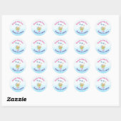 Cute Whimsical Zoo Animal Ark Baby shower Bedankt Ronde Sticker (Vel)
