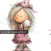 Cute Whimsy Meisje 8e Verjaardags Uitnodiging Ontw