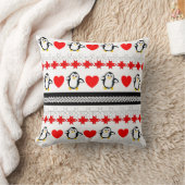 Cute Whimsy Penguin Patterned Sierkussennen Kussen (Deken)