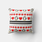 Cute Whimsy Penguin Patterned Sierkussennen Kussen (Achterkant)