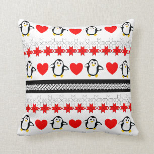 Cute Whimsy Penguin Patterned Sierkussennen Kussen