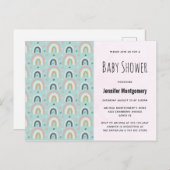 Cute Whimsy Regenboog Patroon Baby Shower Uitnodiging Briefkaart (Voorkant / Achterkant)