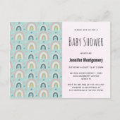 Cute Whimsy Regenboog Patroon Baby Shower Uitnodiging Briefkaart (Voorkant)