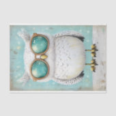 Cute Whimsy Steampunk Witte Uil BT6 Decoupage Tissuepapier (Voorkant)