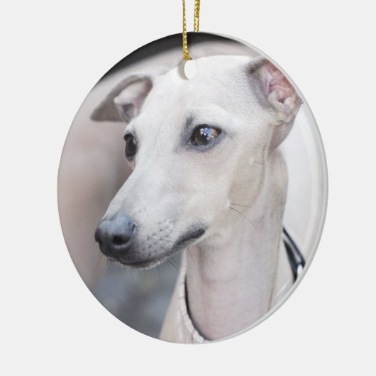 Cute Whippet Keramisch Ornament (Links)