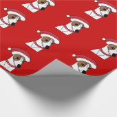 Cute whippet kerstman cadeaupapier (Hoek)