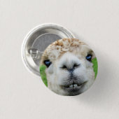 Cute White Alpaca Face Ronde Button 3,2 Cm (Voorkant /achterkant)