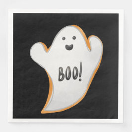CUTE WHITE AND ORANGE HALLOWEEN GHOST SERVET