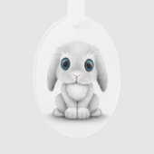 Cute White Baby Bunny Rabbit Ornament (voorkant)