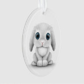 Cute White Baby Bunny Rabbit Ornament (voorkant)