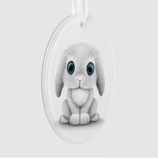 Cute White Baby Bunny Rabbit Ornament (voorkant)